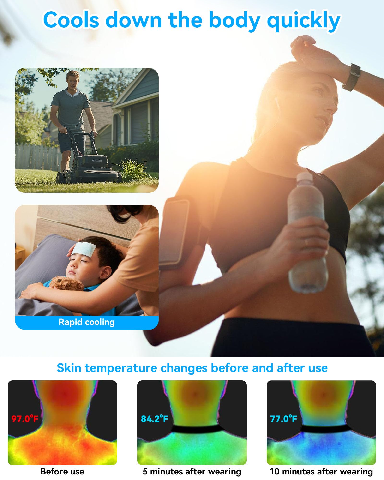 Amazon.com: Neck Cooling Tube Wraps Ice Ring Neck Cooler Personal